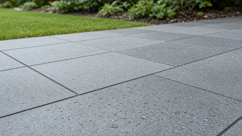 Example image of grey porcelain slabs with neat joints, a popular low-upkeep choice in Hemlington